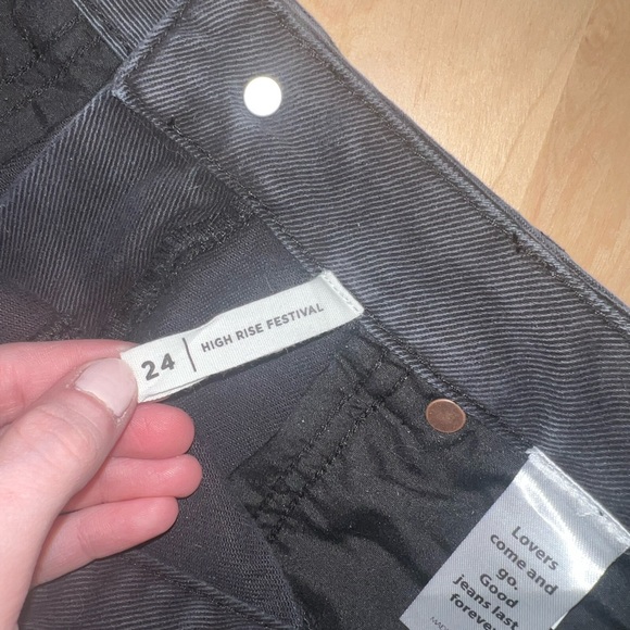 Women’s Black Ripped High Rise Jean Shorts - Picture 6 of 6